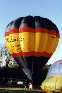 G-BRZA hot air balloon. Photograph by G Duke