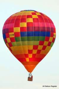 G-CCHW hot air balloon, added to the archive 27 August 2026. Photograph by Kevin Boon