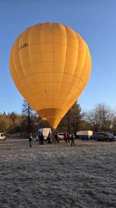 G-CJEI hot air balloon, an Ultramagic M-77, seen at Speen, West Berkshire, United Kingdom on 4 January 2026. Photograph by Dave