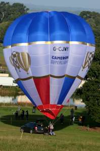 G-CJWY hot air balloon, a Cameron O-31, added to the archive 7 September 2026. Photograph by G Bann