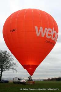 G-EMKT hot air balloon, added to the archive 27 August 2026. Photograph by Alistair Ness via Mark Stelling