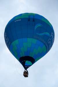 G-FFFF hot air balloon, a Bate J Zenair CH 750, seen at Long Ashton, North Somerset, United Kingdom on 9 August 2025. Photograph by Dave