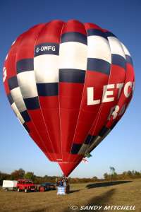 G-OMFG hot air balloon, added to the archive 27 August 2026. Photograph by Sandy Mitchell