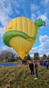 G-SNKE hot air balloon, an Ultramagic M-90, seen at Speen, West Berkshire, United Kingdom on 6 January 2024. Photograph by Dave